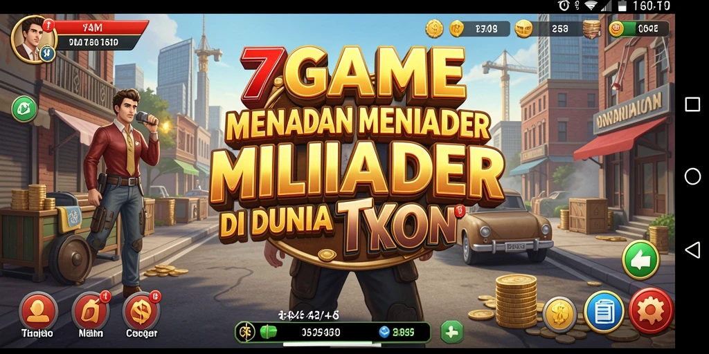 Tampilan screenshot utama 7GAME menampilkan simulasi bisnis yang menarik.