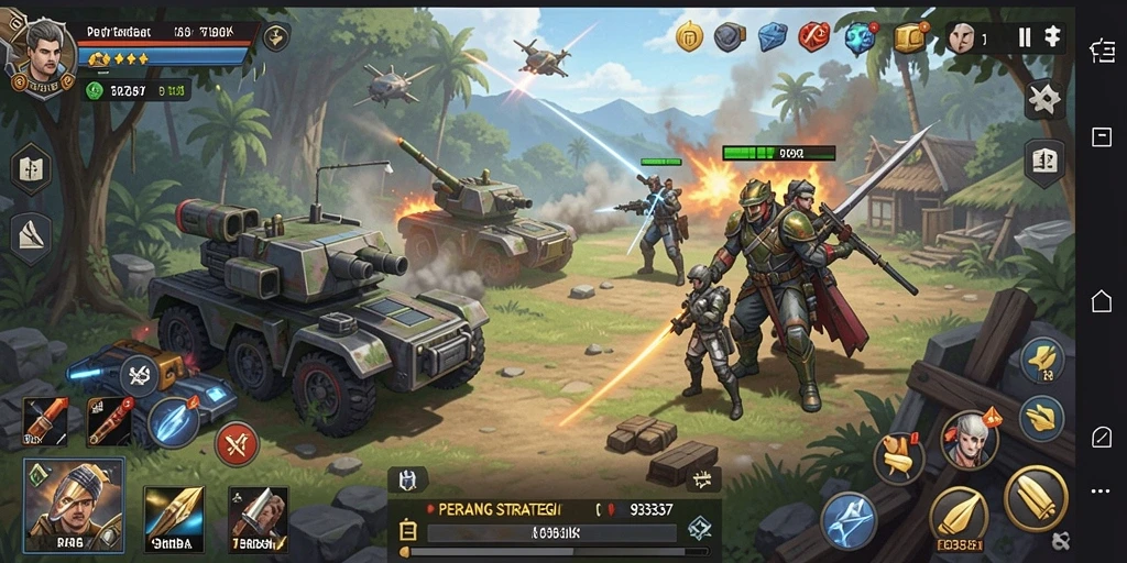 Tampilan gameplay dinamis dan strategis di 93337.