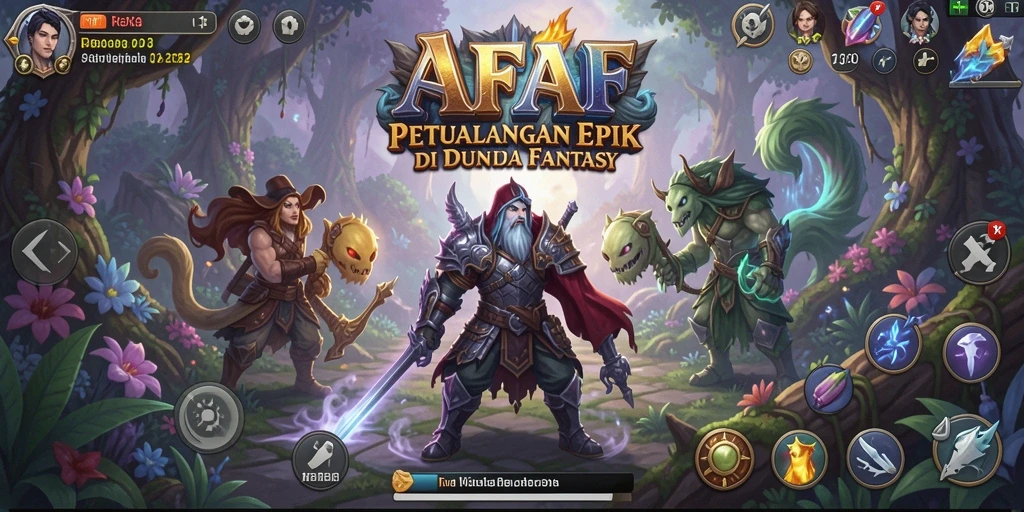 Gameplay seru AFAF yang menampilkan pertarungan dan eksplorasi dunia.