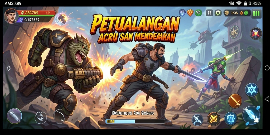 Screenshot menunjukkan aksi mendebarkan dalam game AMS789.