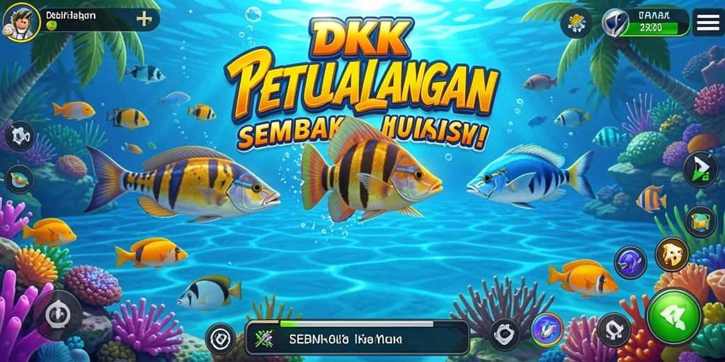 Tampilan gameplay DKK dengan aksi tembak ikan yang menegangkan.