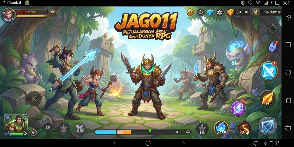 Tampilan screenshot JAGO11 menampilkan pertarungan epik dalam dunia RPG.