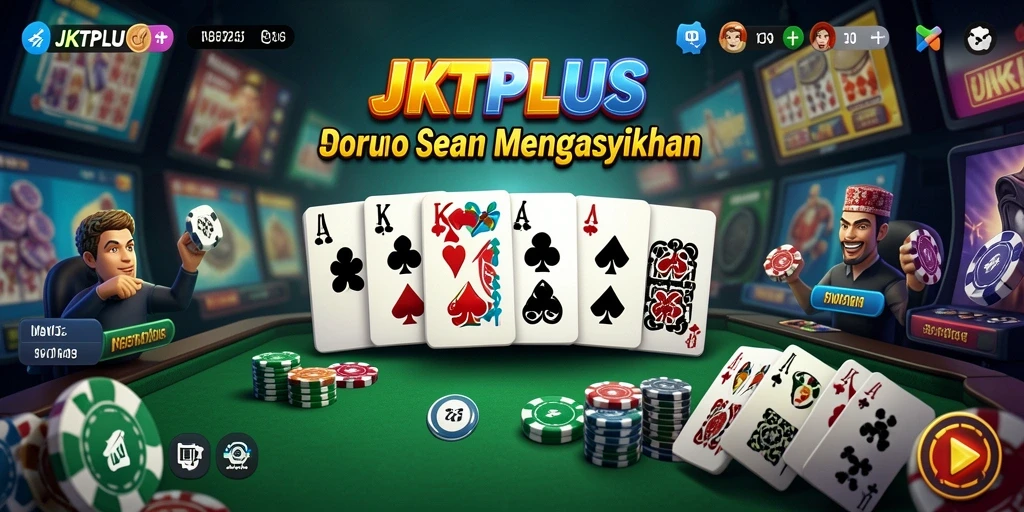 Screenshot gameplay domino JKTPLUS dengan visual yang menarik.