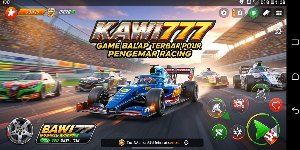 Screenshot KAWI777 menampilkan aksi balapan yang penuh kecepatan dan ketegangan.