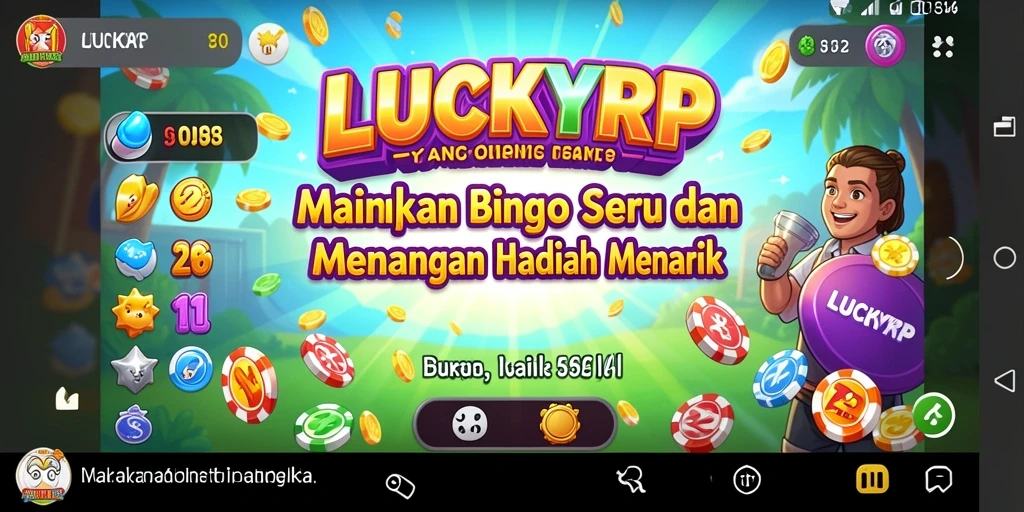 Tampilan gameplay menarik dari LUCKYRP dengan papan Bingo yang penuh warna.