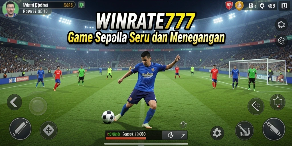 Tampilan gameplay <strong>WINRATE777</strong> yang menampilkan aksi seru di lapangan hijau.